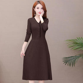 YW-JLNH-F737时尚修身显瘦简约百搭针织连衣裙