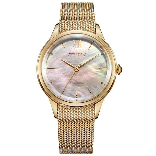 西铁城日本石英光动能玫瑰钢带手表女表正品EM0813-86Y 商品图1