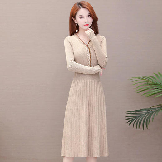 YW-JLNH-F737时尚修身显瘦简约百搭针织连衣裙 商品图4