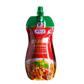 味好美意大利面酱番茄和罗勒风味230g挤挤装番茄肉酱披萨酱意粉酱