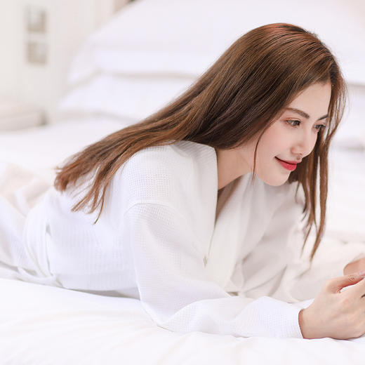 维也纳 纯棉浴袍浴衣 睡袍 会呼吸的华夫格（薄厚可选） 商品图3