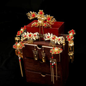 FS-0025手工中式新娘古装头饰陈紫函同款套装