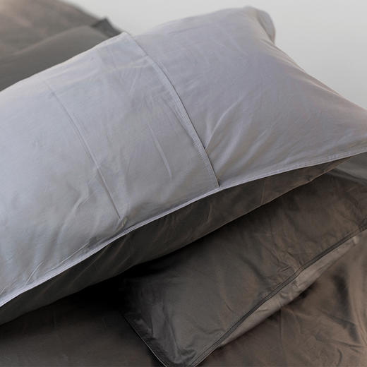 维也纳定制 | 全棉贡缎四件套 精舒棉 AB面 灰色（尺寸可选） 商品图5