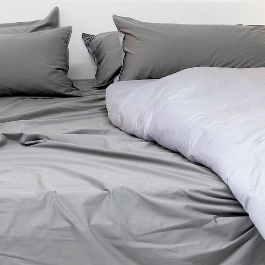 维也纳定制 | 全棉贡缎四件套 精舒棉 AB面 灰色（尺寸可选） 商品图1