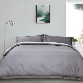 维也纳定制 | 全棉贡缎四件套 精舒棉 AB面 灰色（尺寸可选）