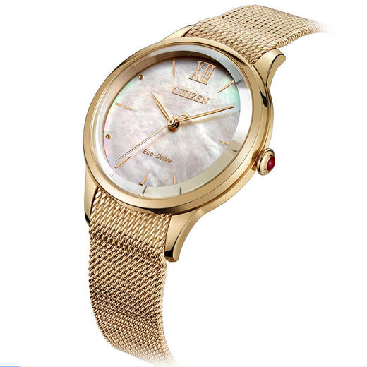 西铁城日本石英光动能玫瑰钢带手表女表正品EM0813-86Y 商品图2