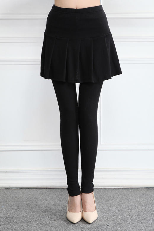 忌平庸流行批发新秋冬季假两件打底裤 中厚外穿打底裤百褶包臀裤裙韩版裤子JPY带授权招加盟代理 商品图2