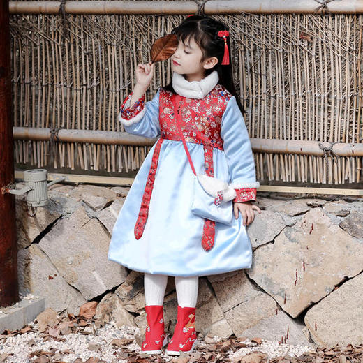 JSL-冬季新品女童唐装中国风复古连衣裙 商品图2