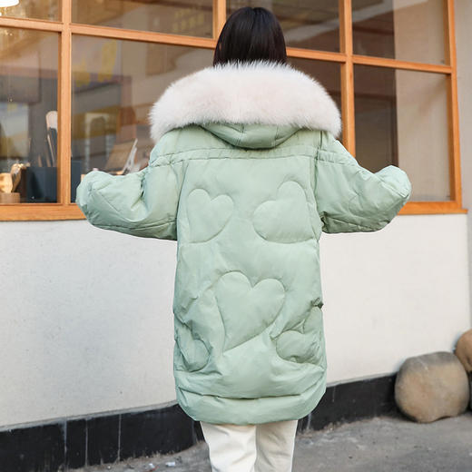 BF-F85冬季新款气质韩版宽松大码长袖连帽宽松型外套 商品图3