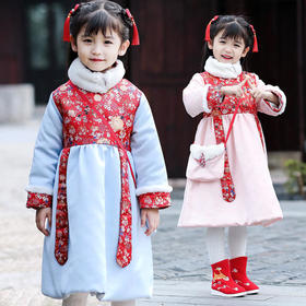 JSL-冬季新品女童唐装中国风复古连衣裙