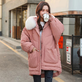 BF-F85冬季新款气质韩版宽松大码长袖连帽宽松型外套