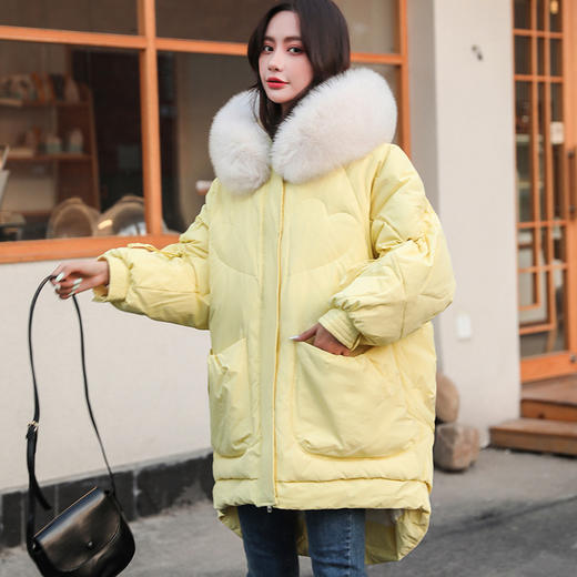 BF-F85冬季新款气质韩版宽松大码长袖连帽宽松型外套 商品图1