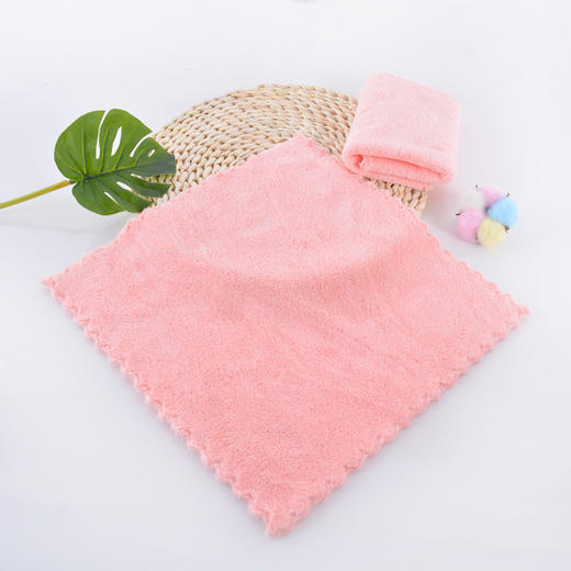 高密珊瑚绒洗脸素色方巾居家日用 商品图9