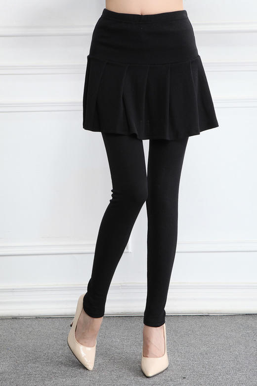 忌平庸流行批发新秋冬季假两件打底裤 中厚外穿打底裤百褶包臀裤裙韩版裤子JPY带授权招加盟代理 商品图3