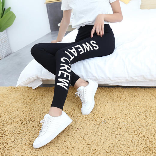 忌平庸流行女纯棉春秋薄款印花字母打底裤JPY带授权招加盟代理 商品图2