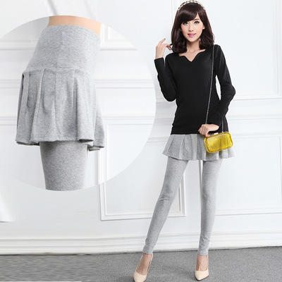 忌平庸流行批发新秋冬季假两件打底裤 中厚外穿打底裤百褶包臀裤裙韩版裤子JPY带授权招加盟代理 商品图0