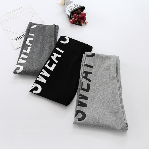 忌平庸流行女纯棉春秋薄款印花字母打底裤JPY带授权招加盟代理 商品图5