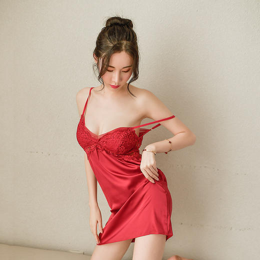 忌平庸情趣内衣新款女夏性感睡裙蕾丝吊带情趣内衣露背胸垫聚拢睡衣代发8291JPY带授权招加盟代理 商品图2