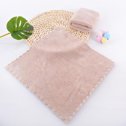 高密珊瑚绒洗脸素色方巾居家日用 商品图7