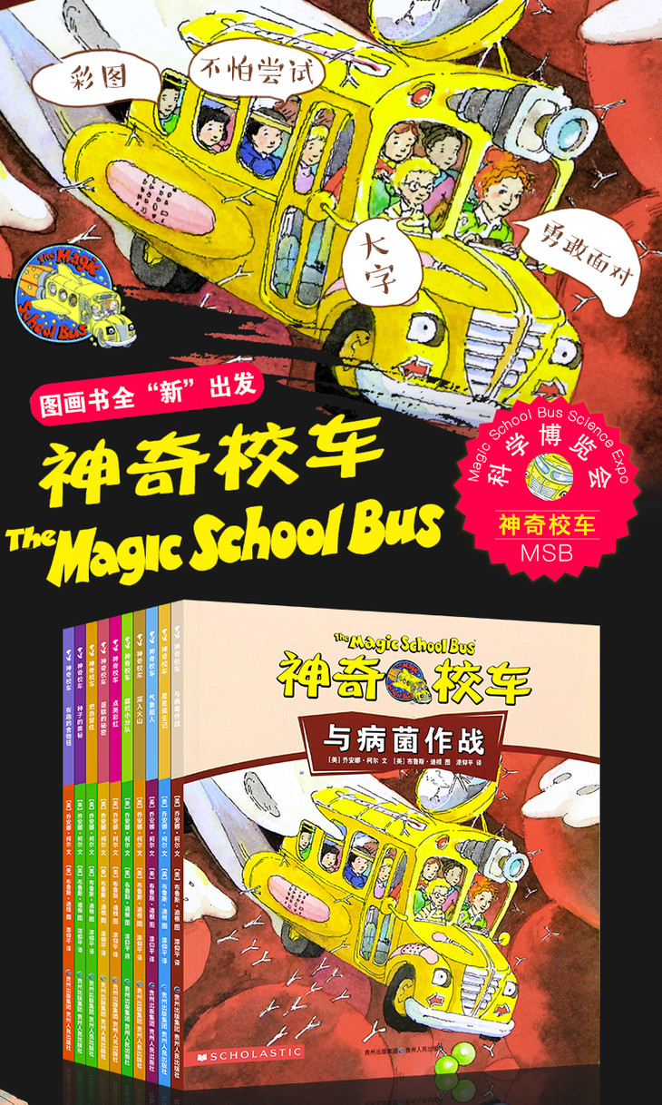 正版包邮神奇校车全套第二辑动画版10册儿童书籍非注音版神奇的校车