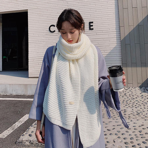 JN-冬季韩版粗毛线针织双面长款加厚保暖围脖 商品图3