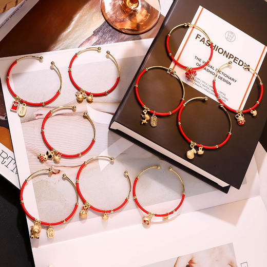 红手绳手链女 小众学生闺蜜红色手镯手时尚饰品 商品图2