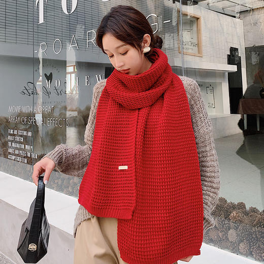 JN-冬季韩版粗毛线针织双面长款加厚保暖围脖 商品图1