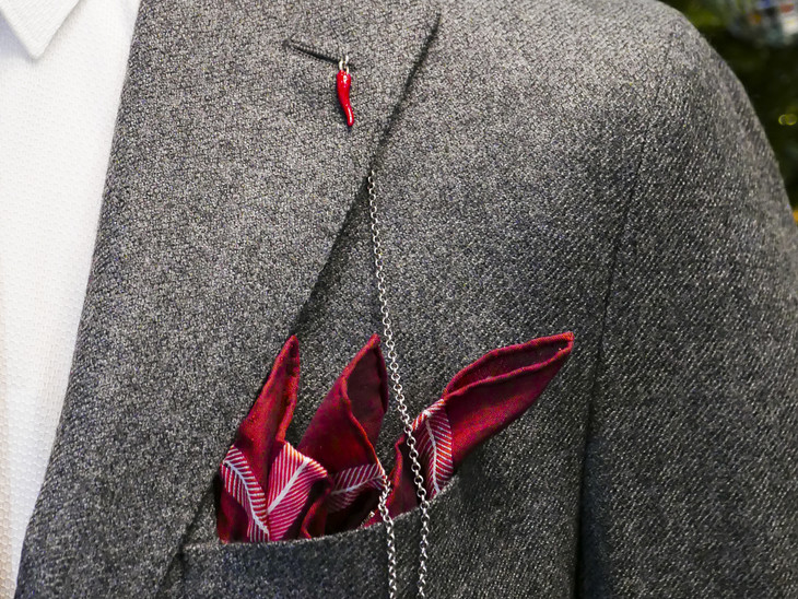 barbarulo 纯银皇结牛角手工领链 银银红