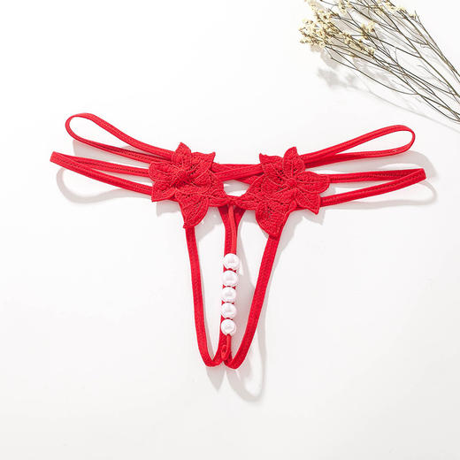 忌平庸情趣内衣Erotic Lingerie Open Crotch珍珠按摩情趣丁字内裤女士性感开裆JPY带授权招加盟代理 商品图6