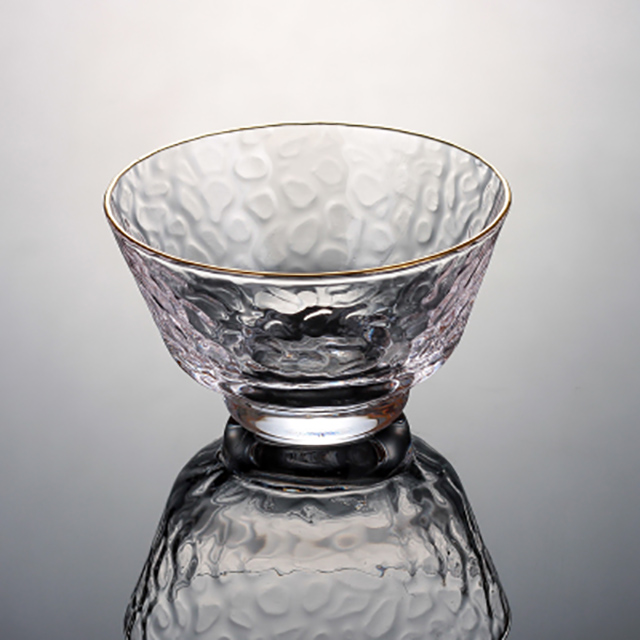 HOMY日式水晶玻璃建盏杯-描金锤纹圆形杯