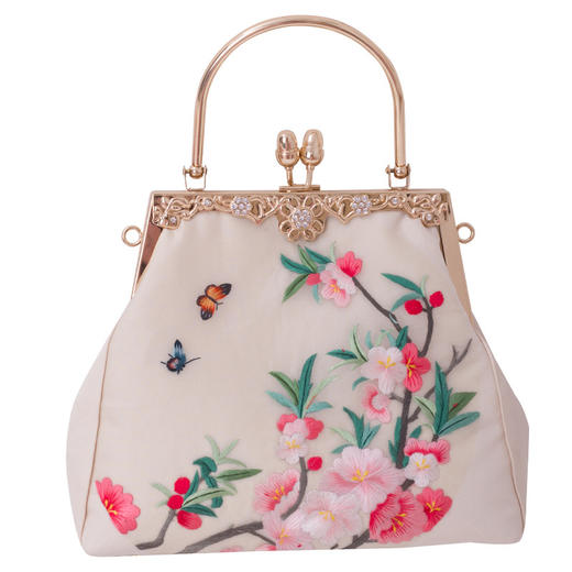 新款原创绣花口金包古风绣花汉服斜挎包优雅名媛刺绣手提包货号b5454