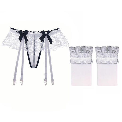 忌平庸情趣内衣吊袜带套装蕾丝性感丝袜心动透视长筒吊带袜火辣成人