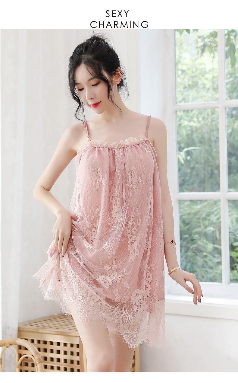 高端情趣内衣性感心动蕾丝吊带睡衣套装睡裙家居服 - jpy韩国名牌全球
