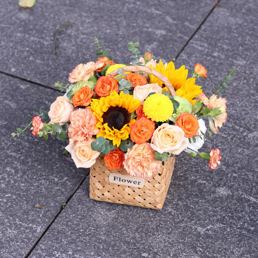 生日鲜花玫瑰花篮【春晖遍四方】礼花送女生朋友爱人闺蜜领导长辈探望花店鲜花送货上门 商品图1