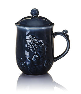 鱼跃龙门陶瓷高杯 540ml