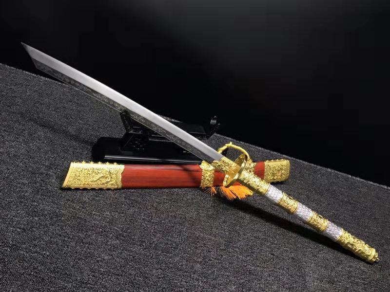 镀金康熙战刀 未开刃