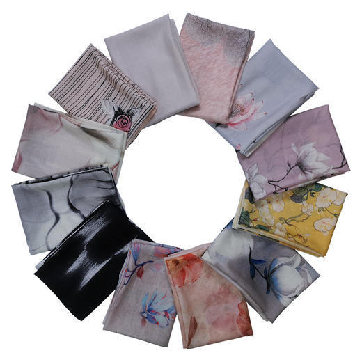 优品堂“花好月圆”羊毛喷绘百搭围巾披肩两用长巾 商品图7