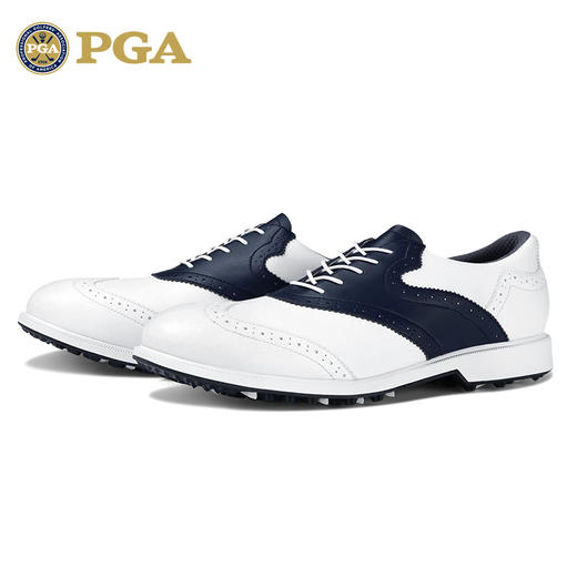美国PGA 高尔夫球鞋 男士鞋子 超轻超防水 防侧滑鞋钉 英伦绅士风 商品图1
