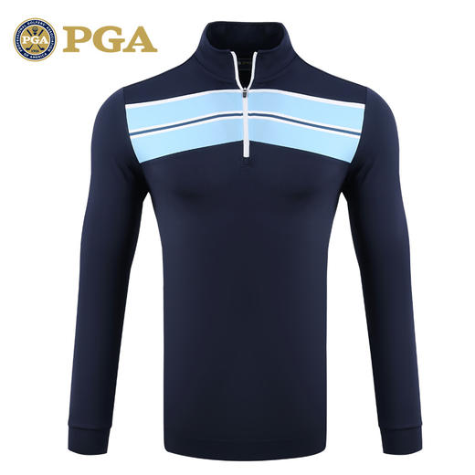 美国PGA 高尔夫服装 男士长袖T恤 秋冬保暖 拉链衣领 比赛同款 商品图1