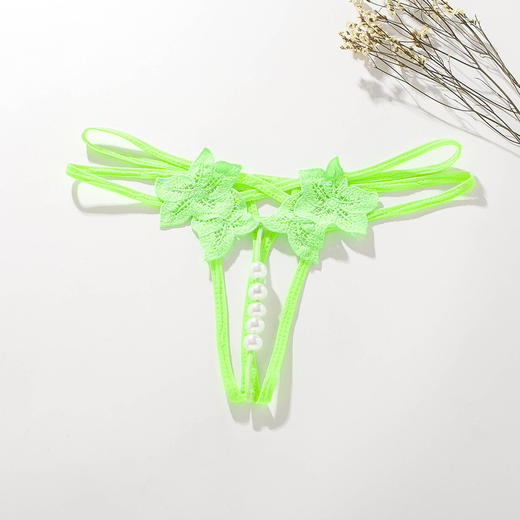 忌平庸情趣内衣Erotic Lingerie Open Crotch珍珠按摩情趣丁字内裤女士性感开裆JPY带授权招加盟代理 商品图9