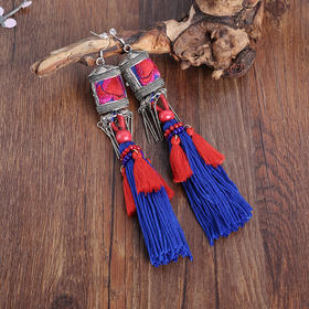 【撞色设计】一斛珠手工老绣耳环  | 时尚之美 | 现货加急发