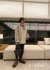 HIDEMI 燕麦灰设计感OS大衬衫式高克重加厚羊驼毛围巾式大衣 商品缩略图5