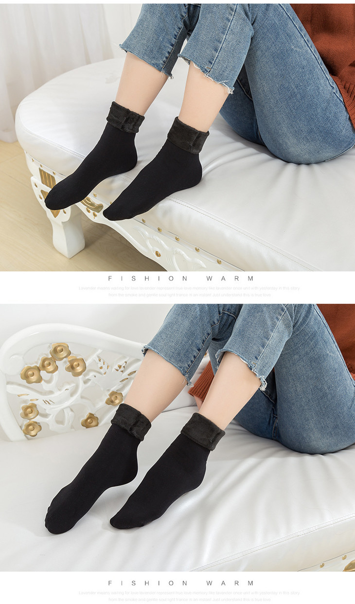 妙竹冬季雪天保暖袜子女加绒加厚女袜中筒袜女士地板袜情侣袜