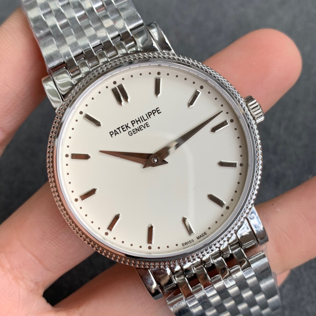 赠送原装表带一副tw百达翡丽calatrava古典系列5120g白色表盘罗马数字