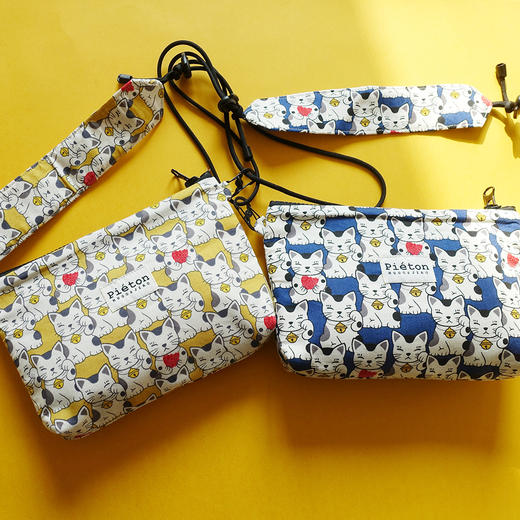 HUJI祤集pieton斜挎包风の花招财猫猫和小鱼 商品图0