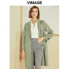 VIMAGE纬漫纪春季新款清新高级纯色单排扣羊毛呢大衣女中长款V1314905 商品缩略图0