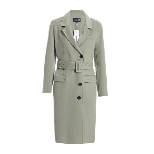 VIMAGE纬漫纪春季新款简约单排扣通勤显瘦羊毛呢大衣女中长款V1314903 商品图4