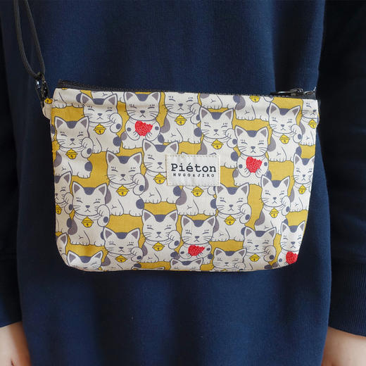 HUJI祤集pieton斜挎包风の花招财猫猫和小鱼 商品图3