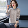 FCY-MYN1934新款韩版女装娃娃领撞色针织衫 商品缩略图2