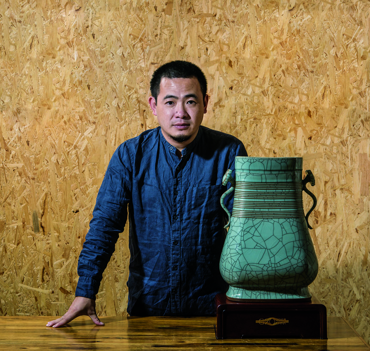 预售鼠年来宝心想事成国礼青瓷工美大师陈小波作品鼠来宝满满猪福